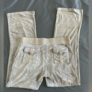 BCBGMaxazria Y2K Rhinestones Sliver Velour Track pant Size M